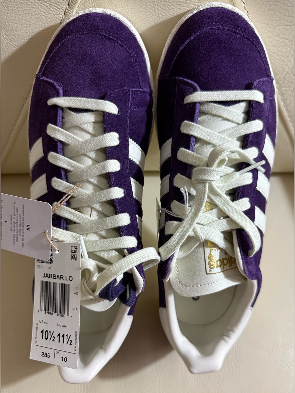 adidas Jabbar Lo Suede Sneakers in Purple and White